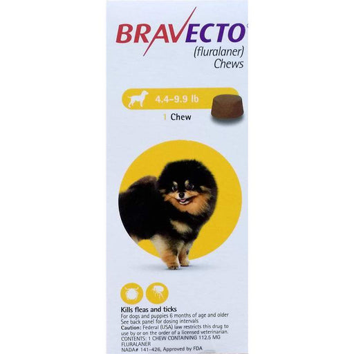 Bravecto Chews 4.4-9.9 lb, Toy Dog (Yellow)