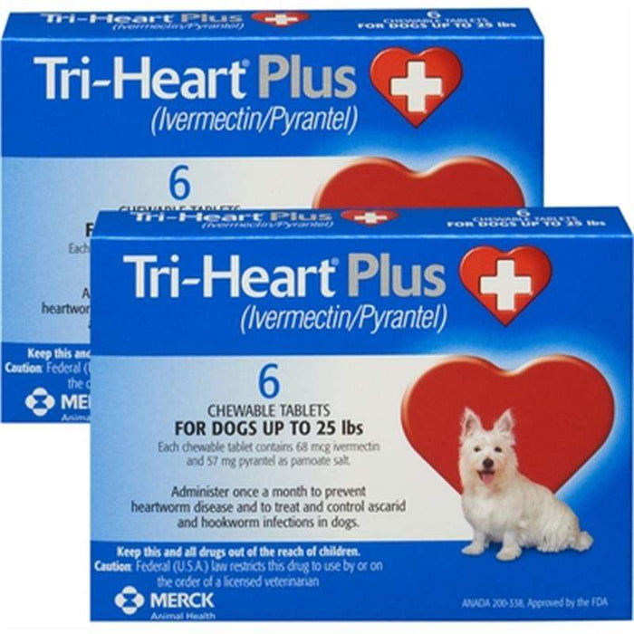 Tri-Heart Plus Chewable Tablet for Dogs, up to 25 lbs, (Blue Box)