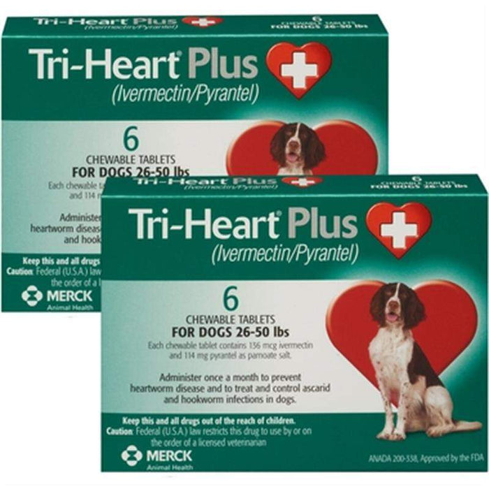 Tri-Heart Plus Chewable Tablet for Dogs, 26-50 lbs, (Green Box)